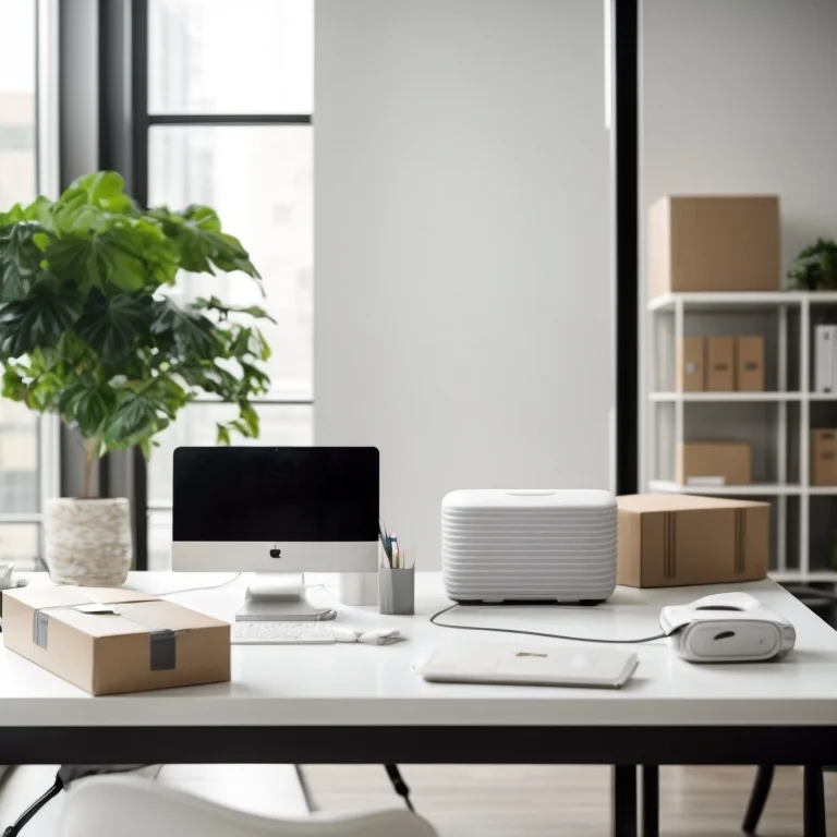 オフィスの梱包作業イメージ